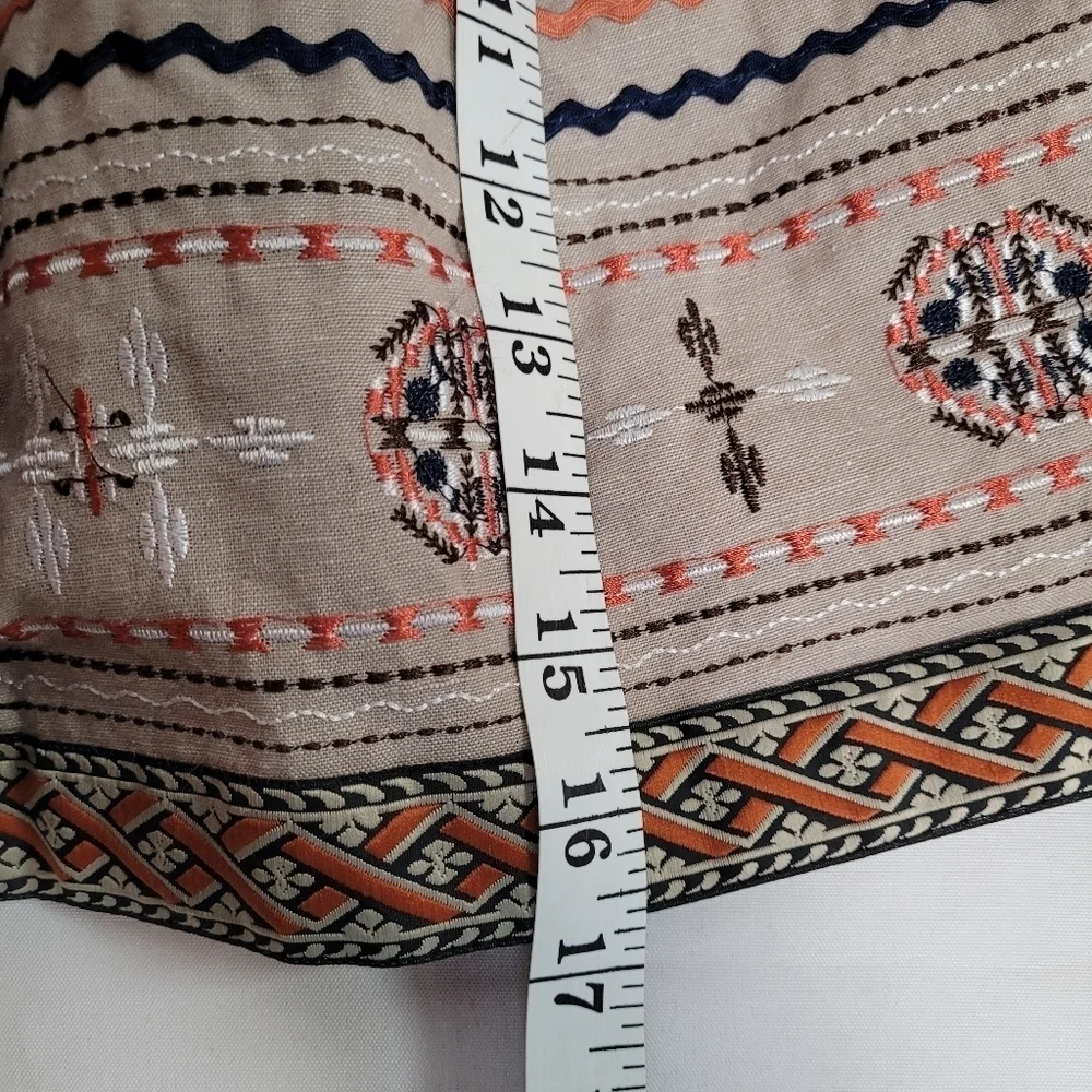 NWOT Esley Linen Blend Size L Southwestern Boho Mini Skirt
